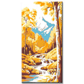 Painting by Numbers Mountain River Landscape